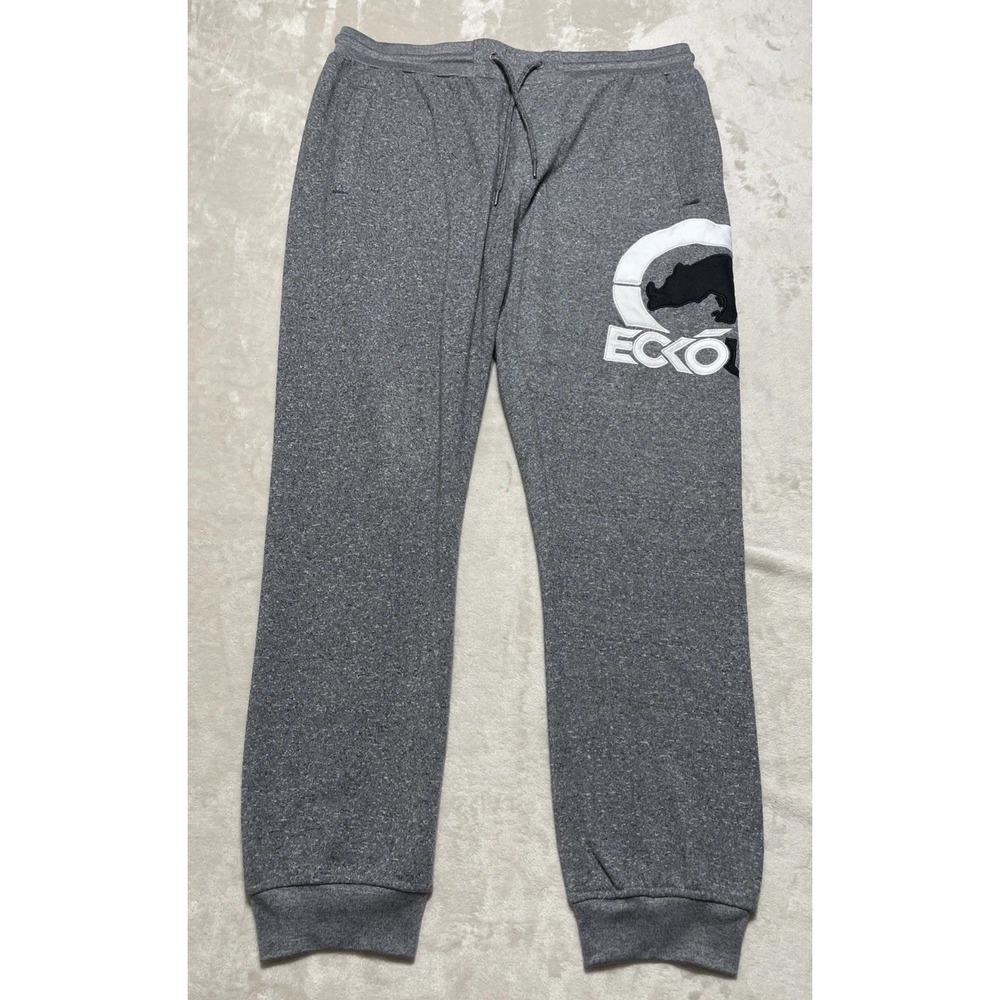 Ecko Unltd Jogger Men's XL Gray Pull On Patch Rhino Logo Sweatpants